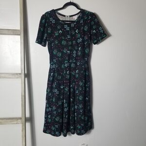 LuLaRoe Black Floral Midi Dress